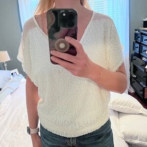 Express white sequin top -size S